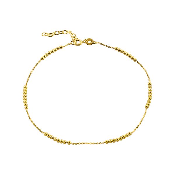 Foot bracelet silver gold plated chain with balls 21 cm