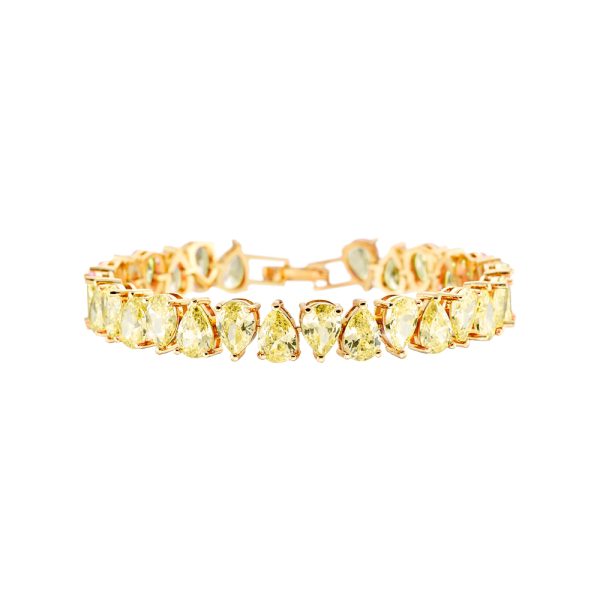 Bracelet Eleganza metallic gold-plated with yellow zircons