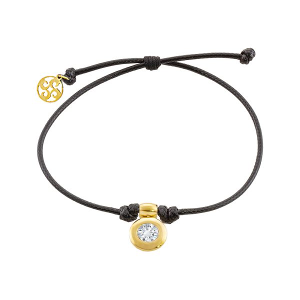 Extravaganza bracelet steel gold-plated cord with white zircon