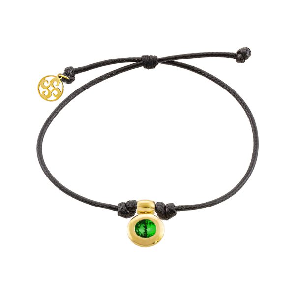 Extravaganza bracelet steel gold-plated cord with green zircon