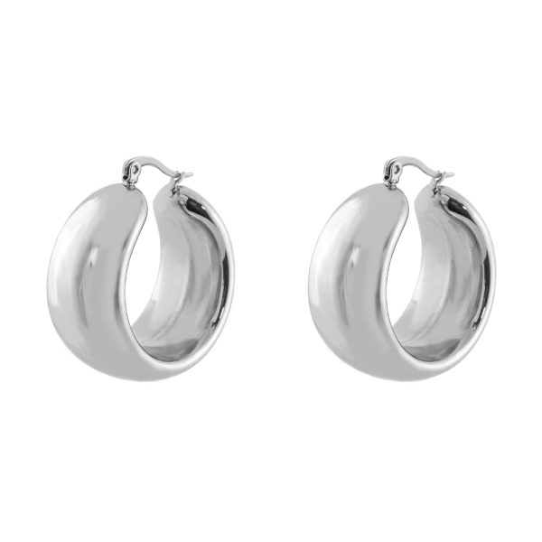 Natrix earrings steel hoops 2.8 cm