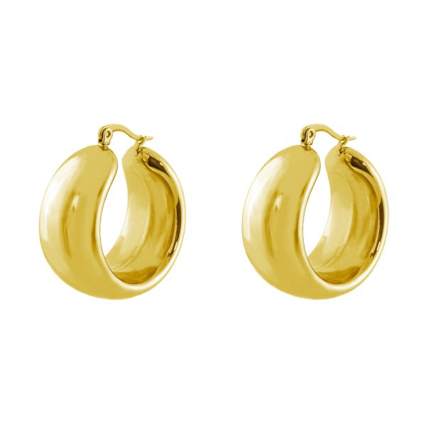 Natrix earrings steel gold-plated hoops 2.8 cm