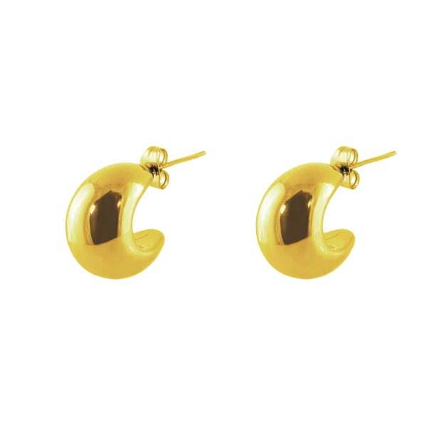 Natrix earrings steel gold-plated hoops 1.8 cm