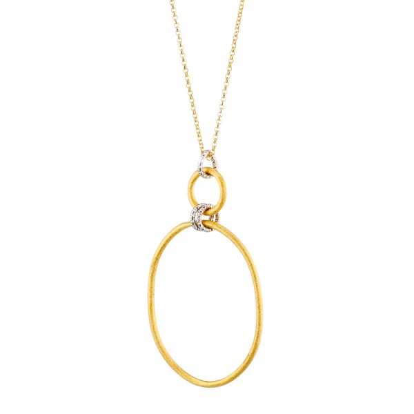 Antithesis silver gold plated necklace with oval link