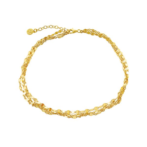 Iconica Foot Bracelet silver gold plated triple chain