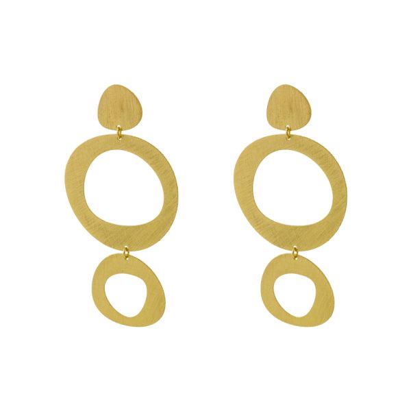 Antithesis silver gold plated earrings with 7.4 cm hoops