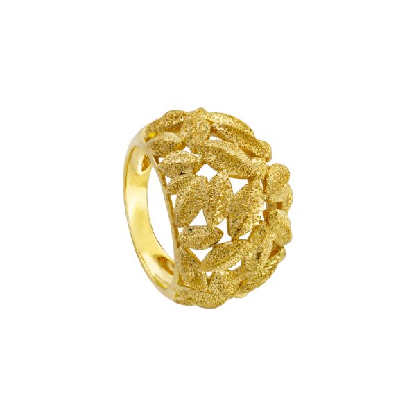 Golden Dust silver gold-plated ring perforated with small elements