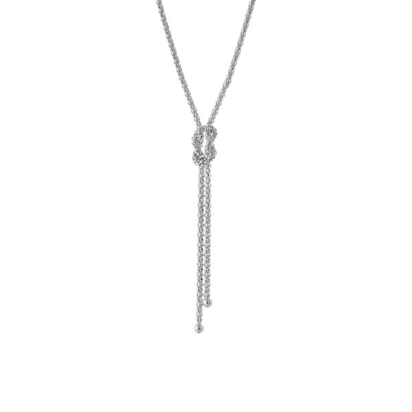 Fight necklace silver double chain with knot