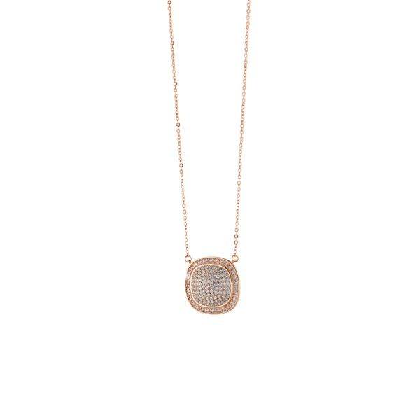 Darling necklace metallic rose gold with white zircons