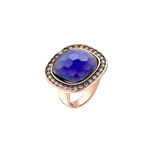 Darling ring metallic rose gold with purple crystal and white zircons