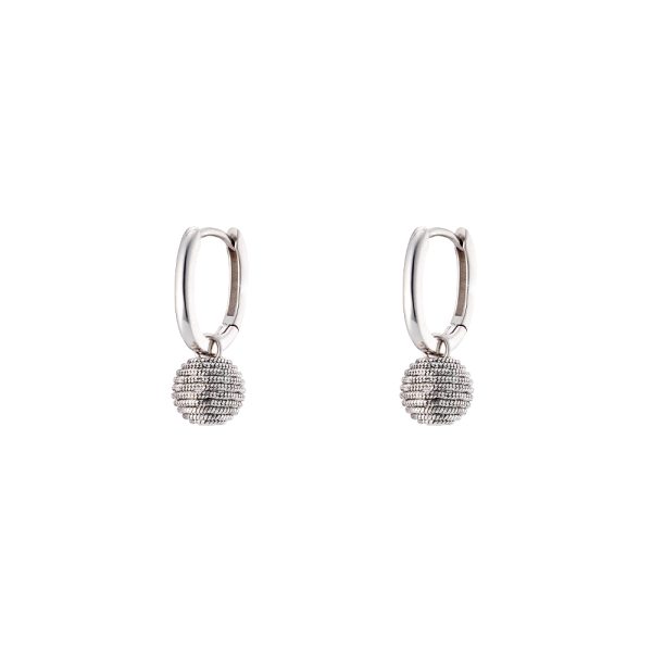 Panorama silver earrings with sphere element