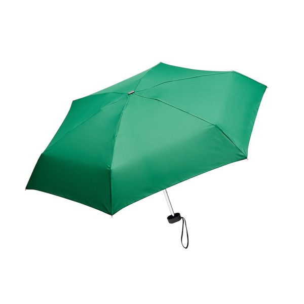 Split green rain umbrella with case