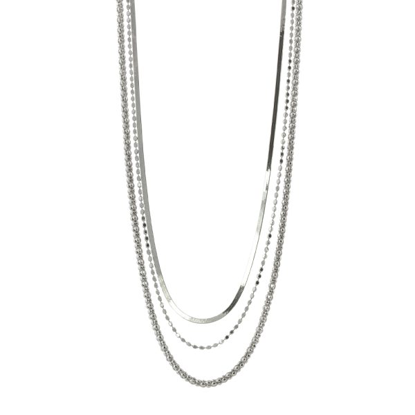 Panorama silver necklace with three chains