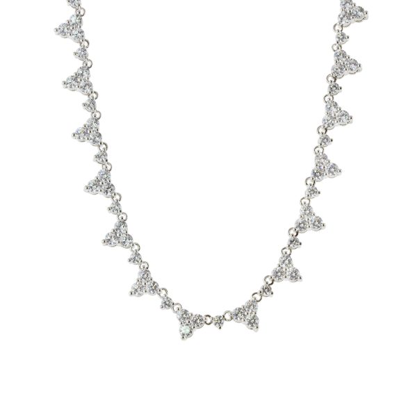 Necklaces Eleganza metallic silver with white zircons