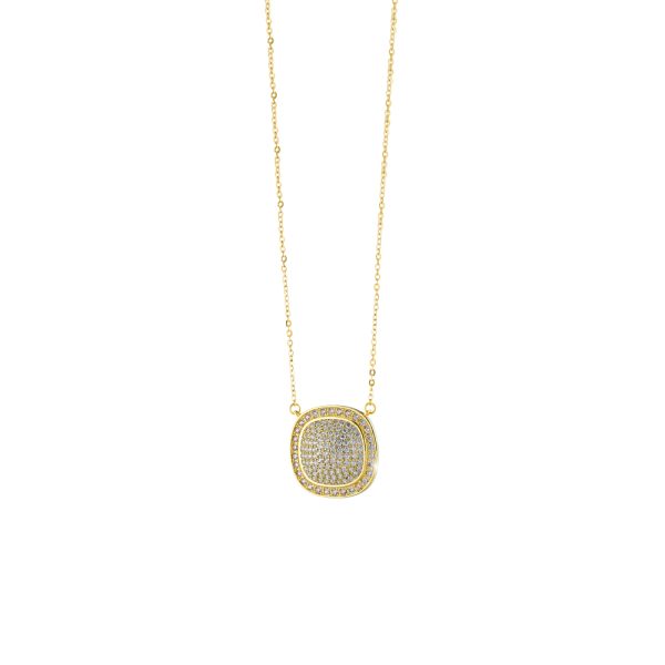 Darling metal gold-plated necklace with white zircons