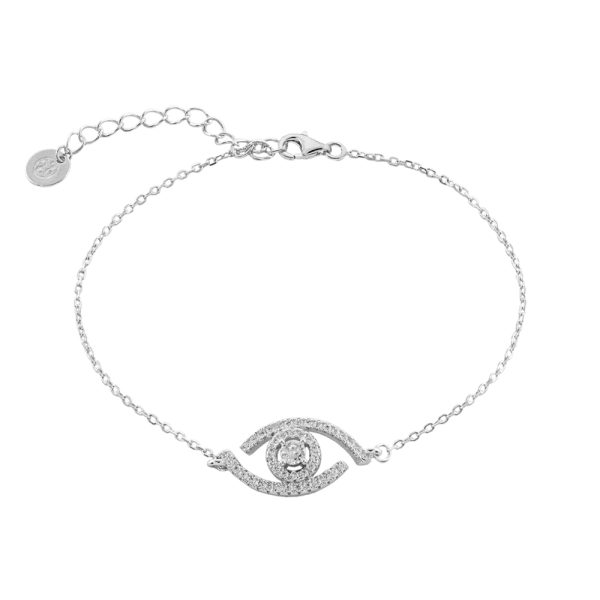 Bracelet Gifting Symbols silver with an eye of white zircons