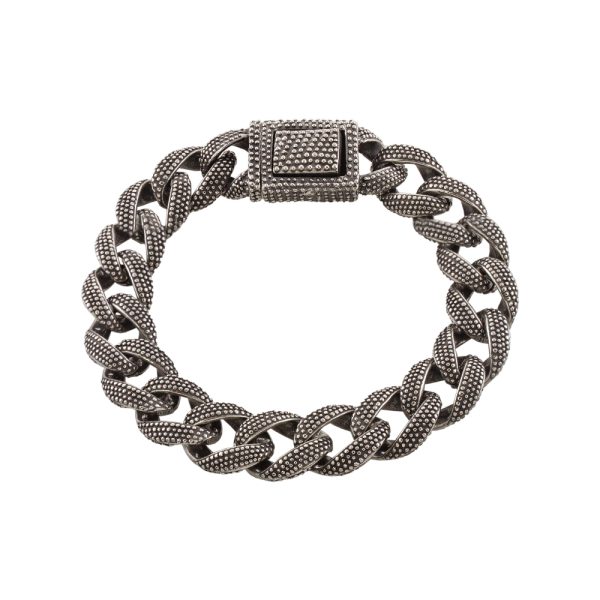 Men's steel bracelet with black plating