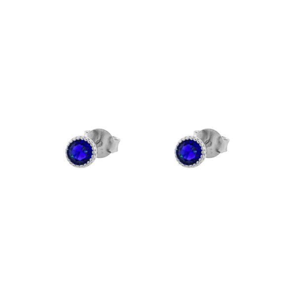 Kate earrings Gifting silver with blue zircon 0.5 cm