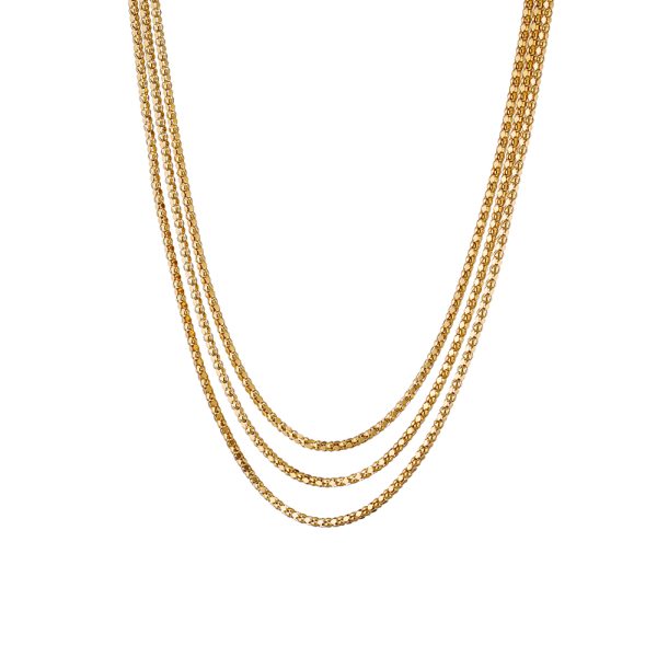 Success silver gold plated necklace with three 0.2 cm chains