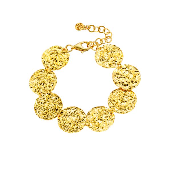Earth silver gold-plated bracelet with round elements