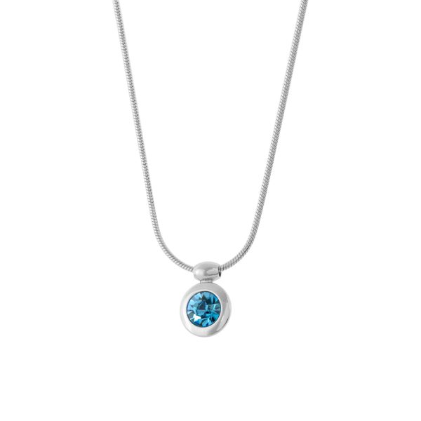 Extravaganza steel necklace with aqua crystal