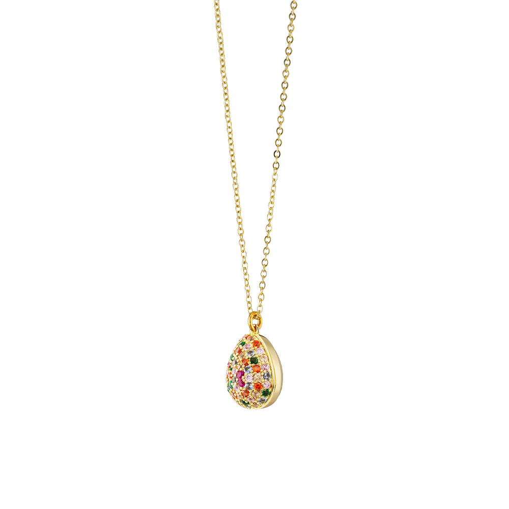 Dreams necklace gold-plated metal with colorful zircons