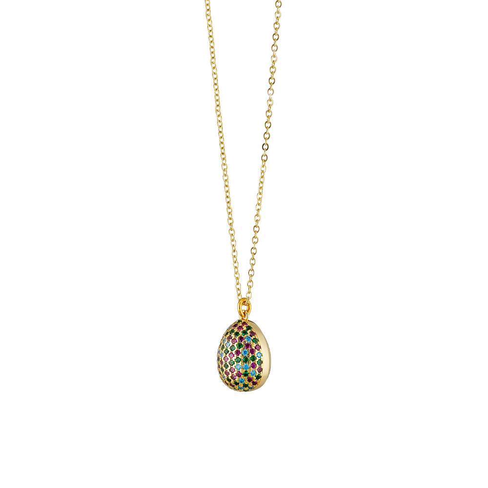 Dreams necklace gold-plated metal with colorful zircons