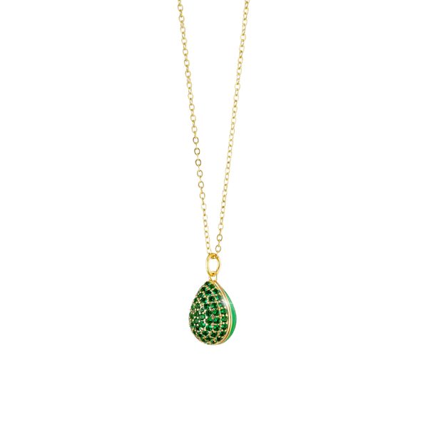 Dreams necklace gold-plated metal with green enamel and green zircons