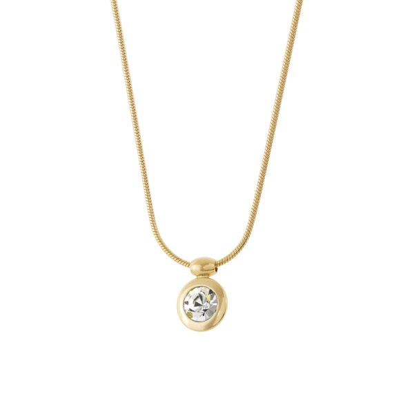 Extravaganza necklace in gold-plated steel with white crystal