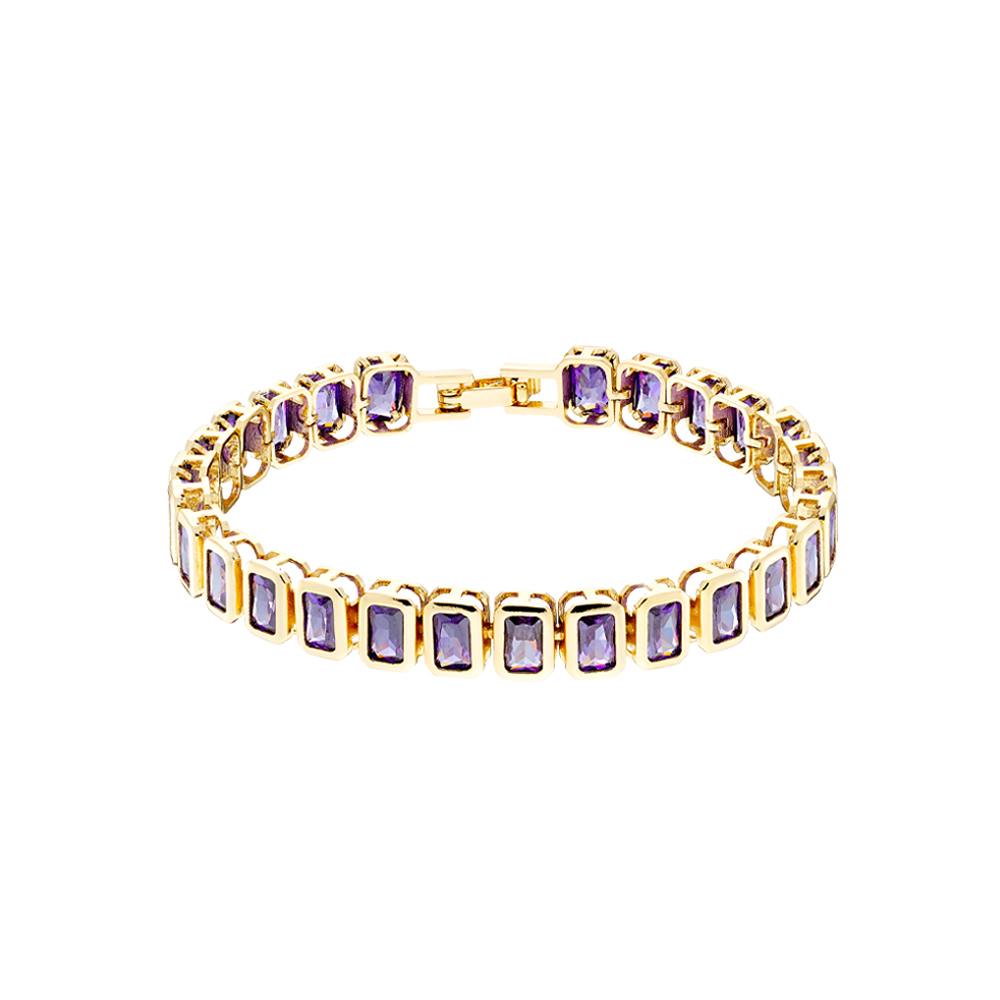 Urban bracelet gold-plated riviera with violet zircon