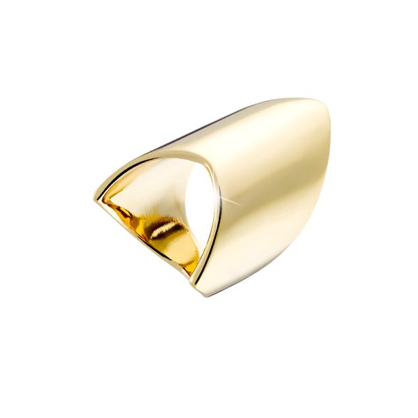 Atelier steel gold-plated asymmetric ring