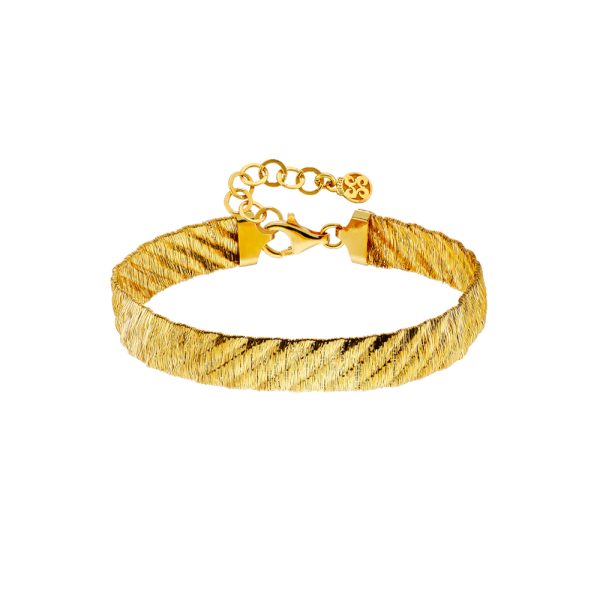 Success bracelet silver gold-plated wavy chain 1 cm