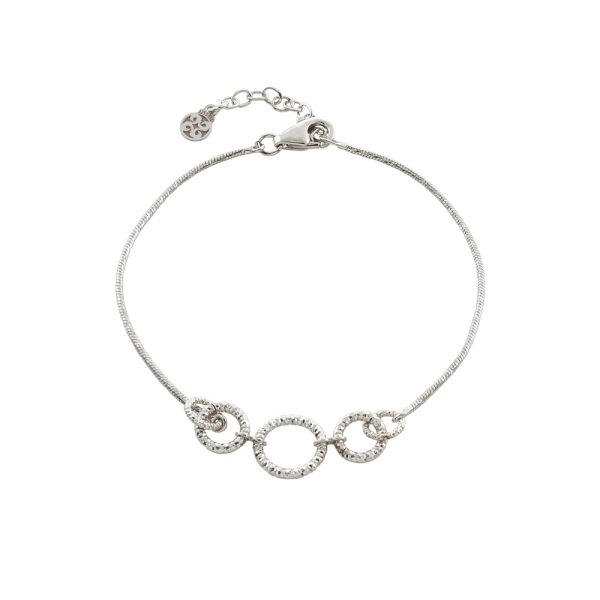 Βραχιόλι Jacky ασημένιο με διαμαντέ κρίκους