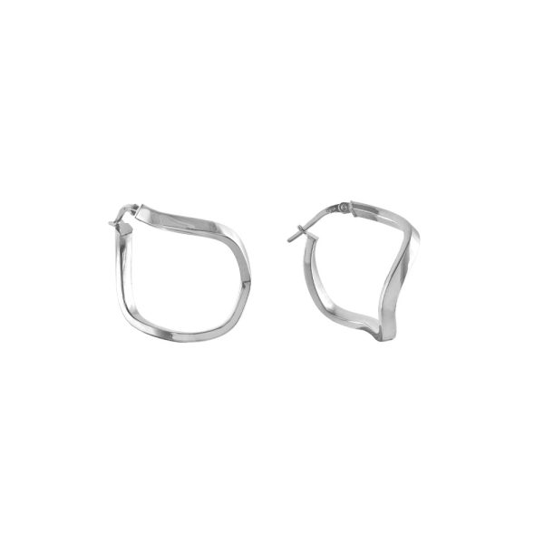 Σκουλαρίκια Κρίκοι ασημένια στριφτά 3.3 cm