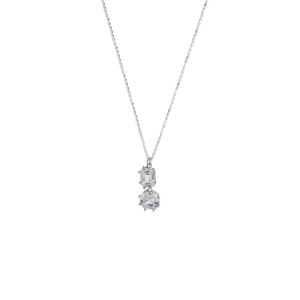Κολιέ Gifting ασημένιο με λευκά ζιργκόν
