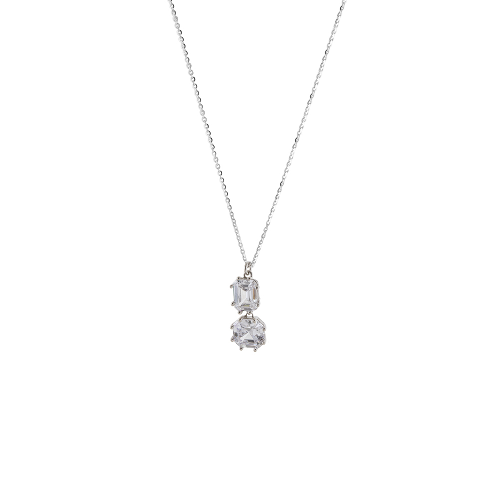 01X01-05650 Κολιέ Gifting ασημένιο με λευκά ζιργκόν