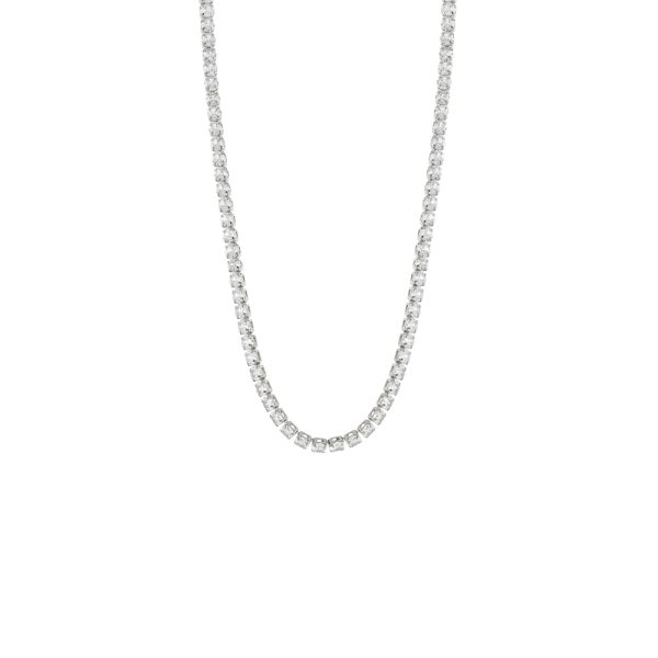 Κολιέ Party ατσάλινο choker με λευκά ζιργκόν 0.4 cm