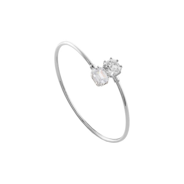 Βραχιόλι Gifting ασημένιο σταθερό με λευκά ζιργκόν