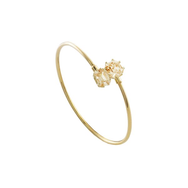 Βραχιόλι Gifting ασημένιο επίχρυσο σταθερό με champagne ζιργκόν