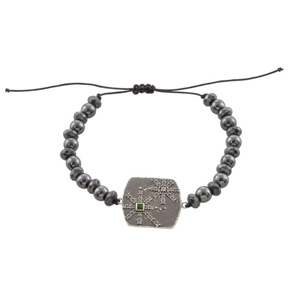 Βραχιόλι Natrix μεταλλικό ασημί με πέτρες και στοιχείο με ζιργκόν